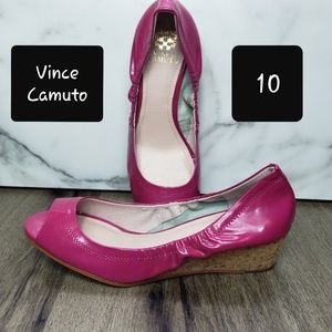 Vince Camuto Pink Cork Wedge Heels 10